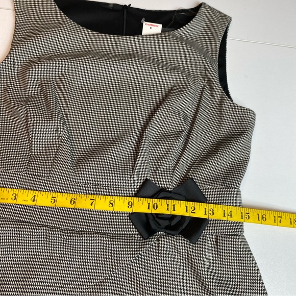 Connected Apparel Womens Dress Houndstooth Bow Rosette Sleeveless Sz 10 NWT - Picture 9 of 10